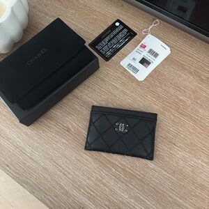 Chanel Black Quilted Card Holder